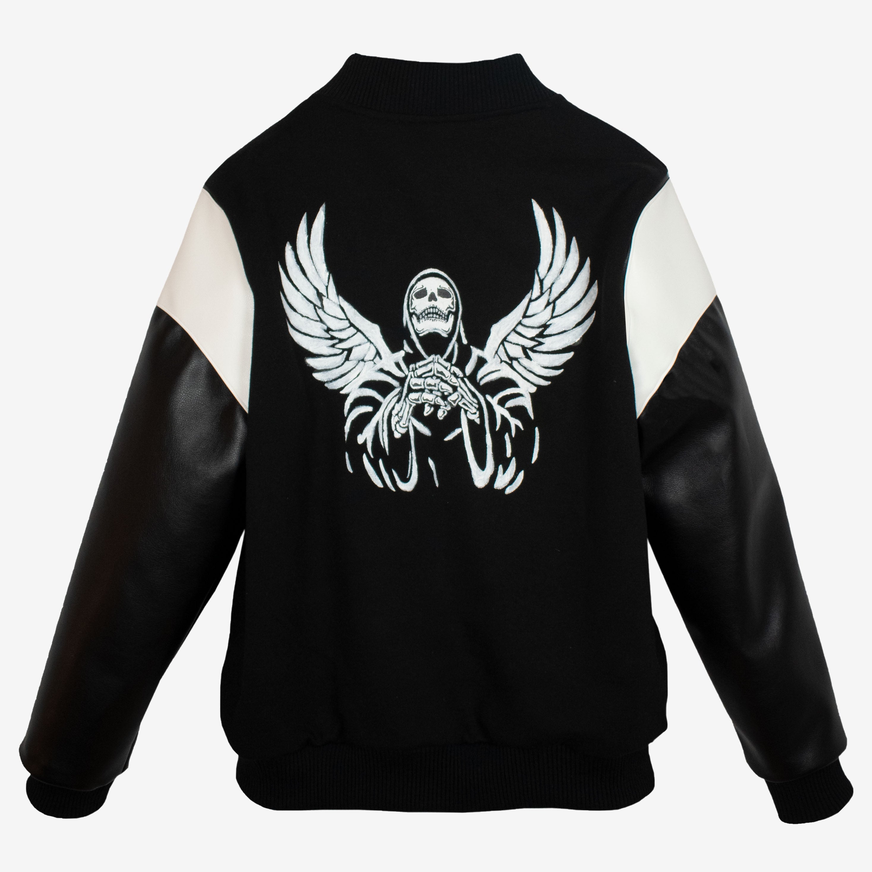 Varsity Jacket - Black Angel Skull