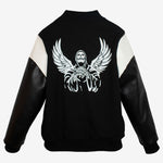 Load image into Gallery viewer, Varsity Jacket - Black Angel Skull
